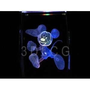  Disney Mickey Mouse 3D Laser Etched Crystal SR Everything 
