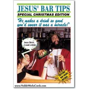  Funny Christmas Card Jesus Bar Tips Humor Greeting Ron 