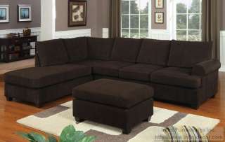 Modern Brown Sectional Sofa Couch Set Furniture F7135  