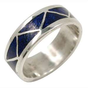  Lapis Inlay Sterling Silver Ring Size 7 Jewelry