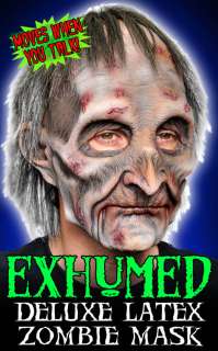 EXHUMED DELUXE LATEX ZOMBIE MASK WITH MOVING MOUTH  