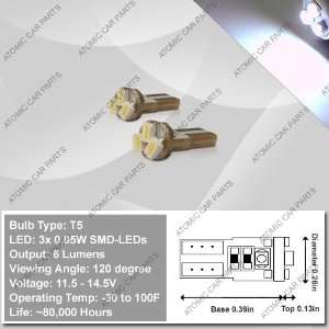  Hi Intensity 120° LED Bulbs (3x0.05W)   T5 Type / White 