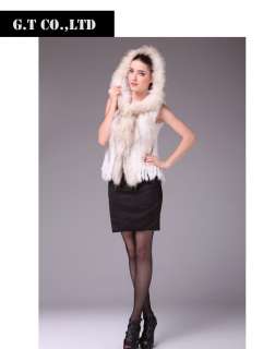0268 women rabbit fur vest vests waistcoat gilet sleeveless coats 