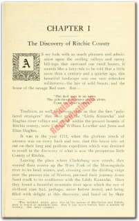 1911 History of RITCHIE COUNTY WEST VIRGINIA WV Book  