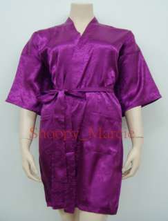 New Japanese Ladies Women Silk Short Kimono Gown Robes Pyjama Size M L 