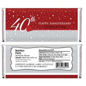  40th Anniversary   Personalized Candy Bar Wrapper Anniversary 