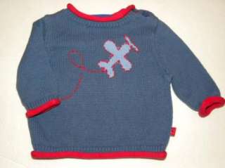Boys Oshkosh genuine baby airplane sweater sz 3 M  
