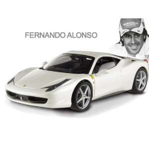  Ferrari 458 Italia F. Alonso Elite Edition 1/18 White 