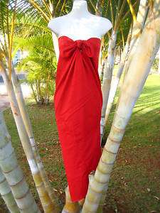 Sarong Plus Sized Solid Red Coverup Cruise Wrap Dress  