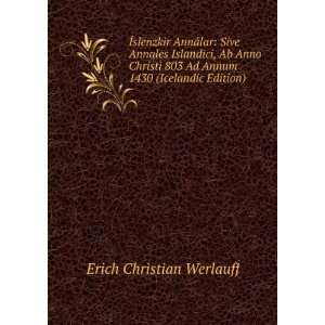   803 Ad Annum 1430 (Icelandic Edition) Erich Christian Werlauff Books