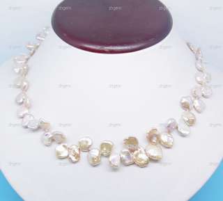   natural keshi pearl necklace 10 13 mm each strand length 17 inches