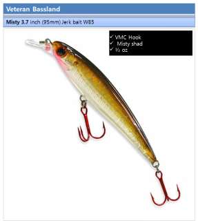 Veteran Misty Bass fishing lure Jerk bait 1/2oz NO W85  