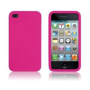 Apple iPhone 4 & 4S   Hot Pink Soft Silicone Skin Case Cover (AT&T 