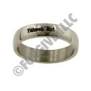  Yahweh Roi Thin Band Ring in Stainless Steel Everything 