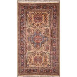 Caucasian Area Rug with Silk & Wool Pile    Category 4x6 Rug 