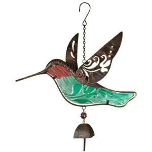  Art Glass Wind Bell   Hummingbird Patio, Lawn & Garden