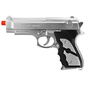  Silver Two Tone Railed M9 Airsoft Air Spring Pistol 