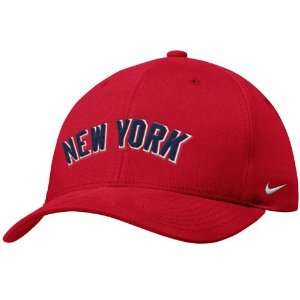  Nike New York Yankees Red Swoosh Flex Fit Hat Sports 