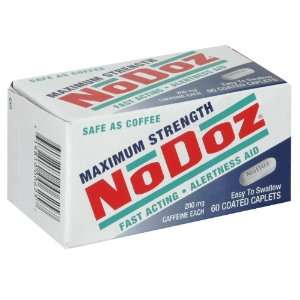  NoDoz Alertness Aid, Maximum Strength, Coated Caplets, 60 
