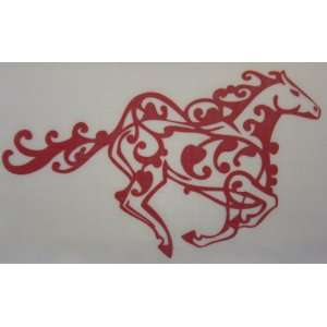  Sm Red Running Tribal Horse Car Window Sticker Decal 