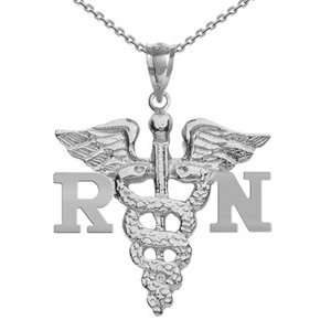  NursingPin   Registered Nurse RN Charm with Necklace in 