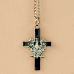  Necklace   White Eagle Cross, Black Patio, Lawn & Garden