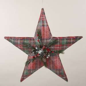  11 Country Cabin Red Plaid Star Christmas Ornament