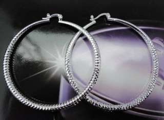 925 Sterling Silver Plated Fashion Hoop Earrings JE111  
