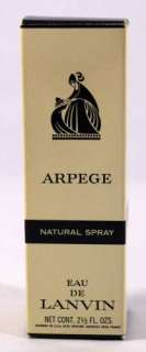 Vintage Arpege Eau de Lanvin Natural Spray Cologne FULL  