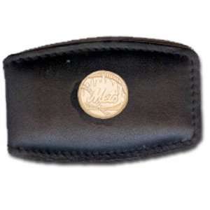    New York Mets Gold Plated Leather Money Clip