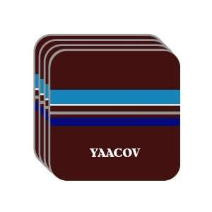 Personal Name Gift   YAACOV Set of 4 Mini Mousepad Coasters (blue 