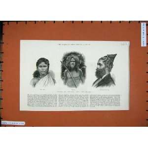   1887 Natives India Ceylon Tamil Girl Veddah Cinghalese