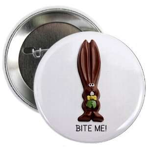 BITE ME Easter Bunny 2.25 inch Pinback Button Badge