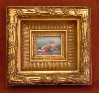 Fast Formula One Car, 8x12, Framed Painting, 3S2A  