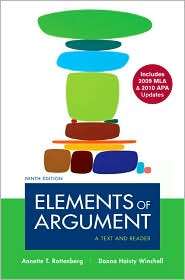Elements of Argument with 2009 MLA and 2010 APA Updates A Text and 