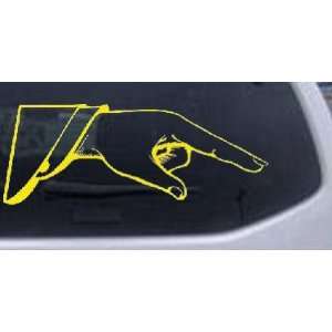 Pointing Hand Business Car Window Wall Laptop Decal Sticker    Yellow 
