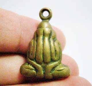Phra Kring Pidta Lp Yui Wat Bangkapi Old Brass Thai Buddha Amulet 