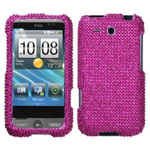  Rhinestones Protector Case for HTC Freestyle, Hot Pink 