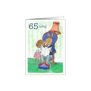  65th Birthday Card   Rabbit Card Toys & Games