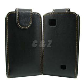 Leather Case Pouch + LCD Film For SAMSUNG S5250 WAVE 2 525 b  