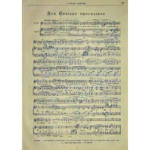   Music Score Sheet Cerises Prochaines Auriol 1891