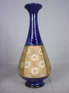 Pair Of c1910 Royal Doulton Stoneware Blue & Green Glazed Vases 