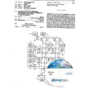  NEW Patent CD for VARIABLE CONDUCTION THRESHOLD TRANSISTOR 