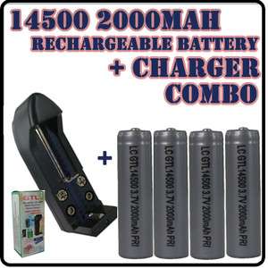 6V 2000mAh 14500 AA Li ion Rechargeable Battery + 9V 18650 16340 