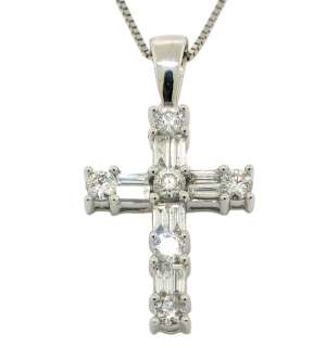   cross pendant necklace in 14kt white gold retail appraisal value $