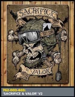  Sacrifice & Valor Steel Sign   7.62 Design Clothing