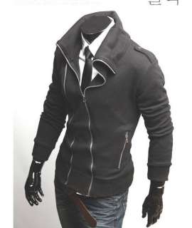   Designer Mens Zip Style Jacket Coat Top Black 1512 S M L XL  