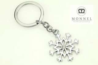 Z149 Cute Snowflake Crystal Silver Tone Keychain  