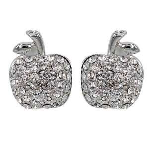  Crystal Clip On Earrings 14 KT WhiteGold Filled Crystal 