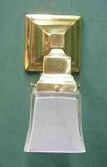 VINTAGE ARTS & CRAFTS MISSION SOLID BRASS SCONCE & SHADE ~ READY TO 